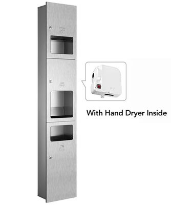 3 In 1 Stainless Steel Toilet Paper Dispenser Multifold Recessed Mounting