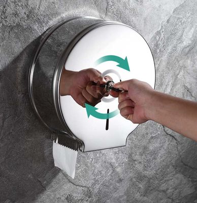 9 Inch Stainless Steel Toilet Paper Dispenser Wall Mounted Round Shape