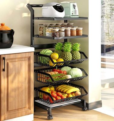 Multifunctional Freestanding Kitchen Rack , Floor Standing Vegetable Rack Multi Layer