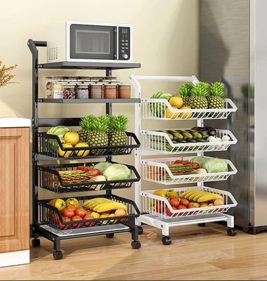 Multi Layer Freestanding Kitchen Rack 150lbs Floor Standing Vegetable Shelves