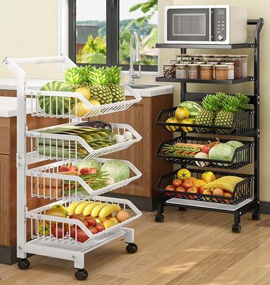 Multifunctional Freestanding Kitchen Rack , Floor Standing Vegetable Rack Multi Layer
