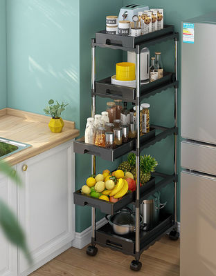 5 Tiers Freestanding Kitchen Rack , Kitchen Storage Cart For Vegetable ODM