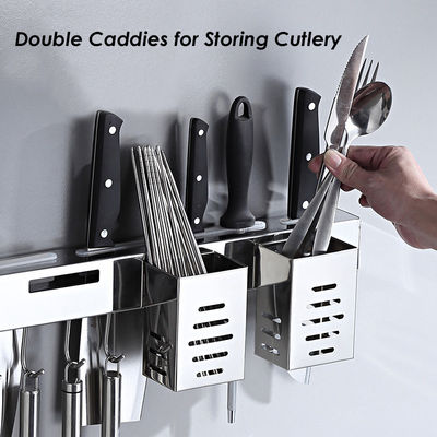 Wall Mount Kitchen Utensil Hanging Rack Stainless Steel SUS304 Multifunctional