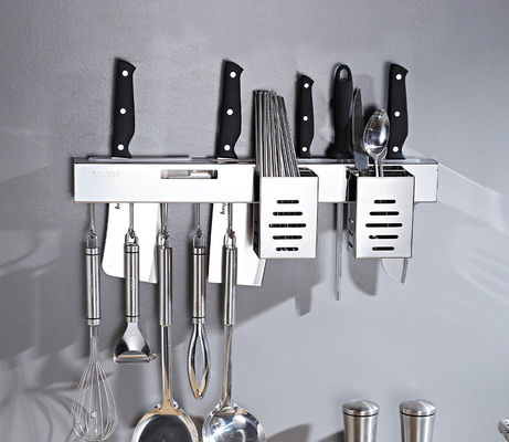 Wall Mount Kitchen Utensil Hanging Rack Stainless Steel SUS304 Multifunctional