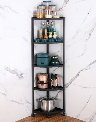 Multifunctional Freestanding Kitchen Rack , Steel Kitchen Corner Shelf Fan Shaped