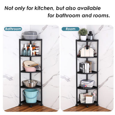 4 Layers Freestanding Kitchen Rack Stainless Steel Waterproof Easy Assembly