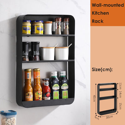 Multi Layer Wall Mounted Kitchen Shelf For Condiment Bottle Jar Spice
