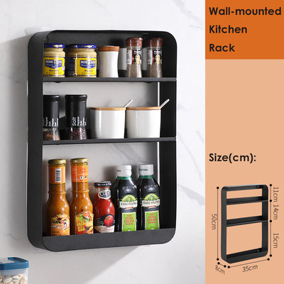 Multi Layer Wall Mounted Kitchen Shelf For Condiment Bottle Jar Spice