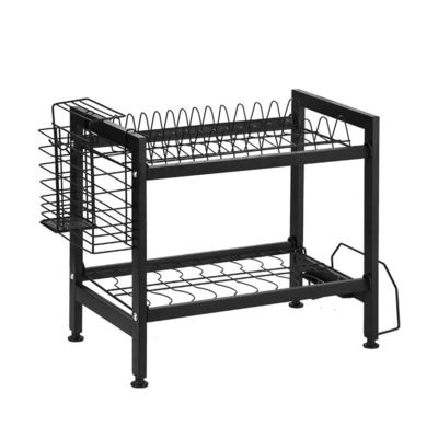 2 Layers Countertop Kitchen Rack Stainless Steel OEM 39cm Height For Tableware Drying