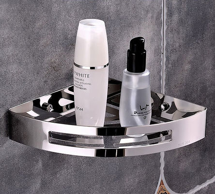 SUS304 Wall Mounted Bathroom Shelf , Mirror Polishing Stainless Steel Shampoo Holder
