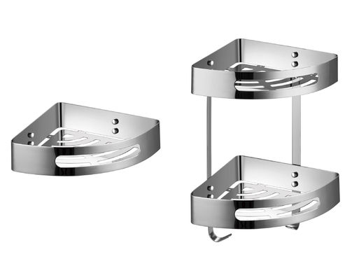 SUS304 Wall Mounted Bathroom Shelf , Mirror Polishing Stainless Steel Shampoo Holder