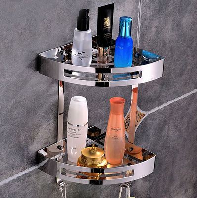 SUS304 Wall Mounted Bathroom Shelf , Mirror Polishing Stainless Steel Shampoo Holder