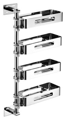 4 Tiers Adjustable Wall Mounted Kitchen Shelf With Mirror Polishing Finish