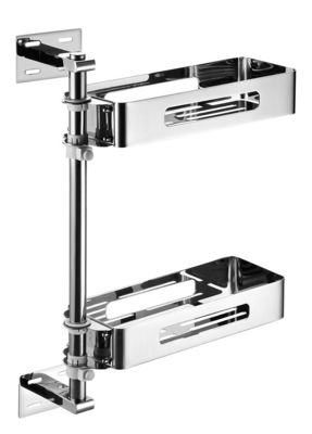 4 Tiers Adjustable Wall Mounted Kitchen Shelf With Mirror Polishing Finish