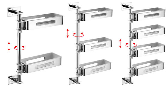 SUS304 Wall Mounted Spice Rack , Multi Layer Rotating Kitchen Shelf OEM