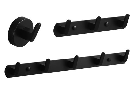 Matt Black Stainless Steel Robe Hooks Multifunctional For Coat Hat Clothes