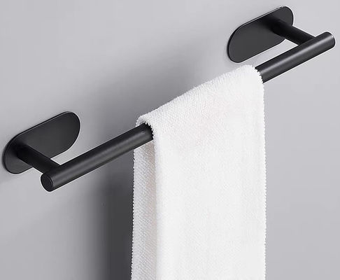 SUS304 Wall Mounted Bathroom Rack Set 6 PCS Matte Black color