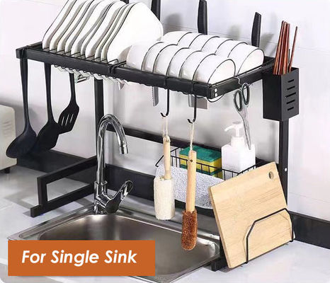 2 Tier Dish Dryer Rack Over Sink , 650mm Width Over The Sink Dish Rack 25 Inch ODM