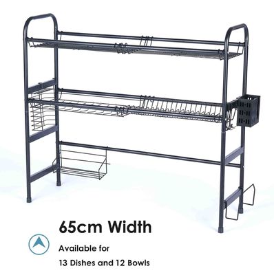 Height 80cm Stainless Steel Over The Sink Drying Rack OEM For Storing Kitchenware