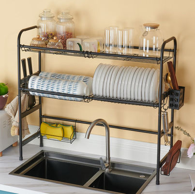 80cm Height Dishes Rack Over Sink , ODM Double Sink Drying Rack 75cm Width