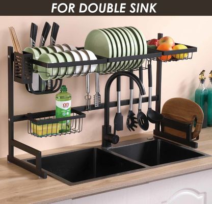 2 Tier Height 52cm Drying Rack , Dish Rack Over Sink For Dish Bowl Chopsticks