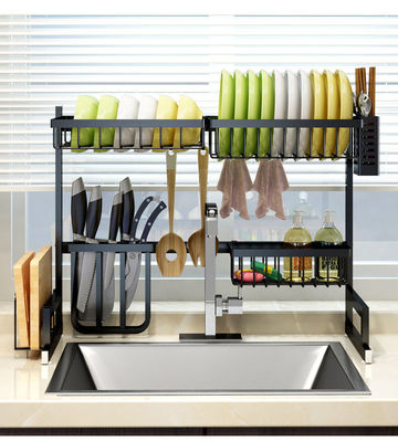 Height 52cm Stainless Steel Over The Sink Drying Rack OEM 65cm Width