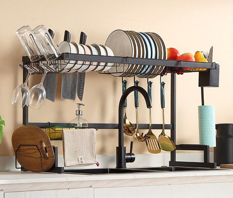 Width 850mm Kitchen Dish Rack Over Sink , Chopsticks Dish Drying Rack 515mm Height