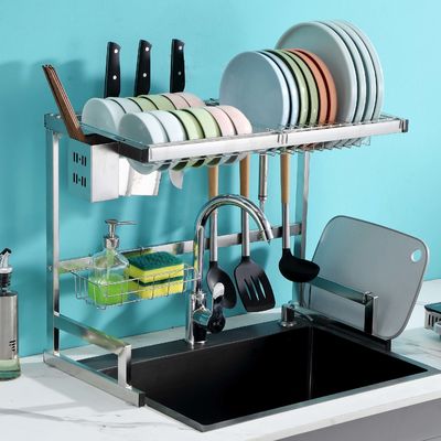 Rustproof Over The Sink Drying Rack Stainless Steel Material 520mm Height For Chopsticks