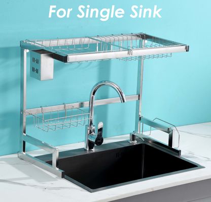 Rustproof Over The Sink Drying Rack Stainless Steel Material 520mm Height For Chopsticks