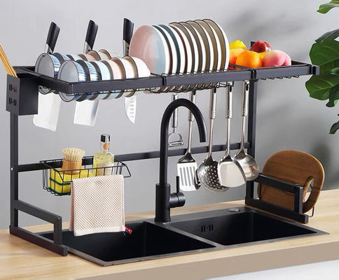 33 Inch Stainless Dish Rack Over Sink 51.5cm Height ODM For Plates Bowls