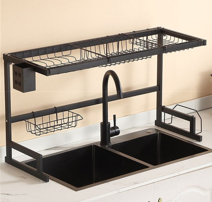 33 Inch Stainless Dish Rack Over Sink 51.5cm Height ODM For Plates Bowls