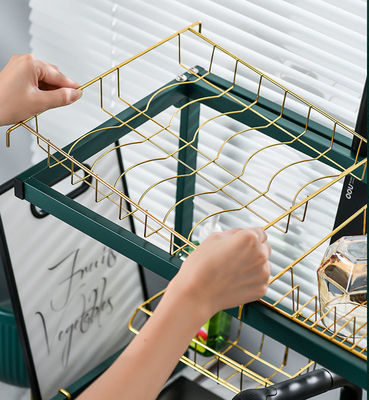 Kitchen 25Inch Stainless Steel Dish Drying Rack Over Sink Green Gold 515mm Height