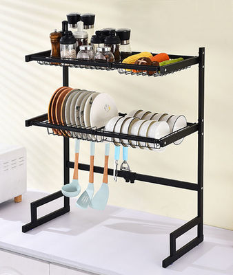 30inch Height 2 Tier Dish Drying Rack , Sink Adjustable Rack 12inch Width