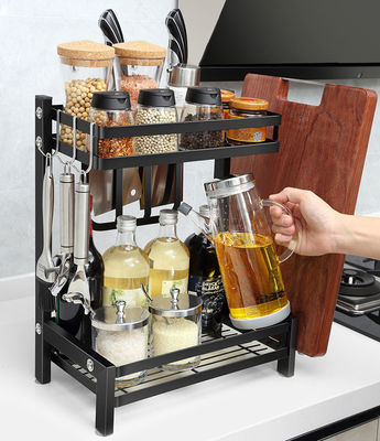 2 Layers Countertop Kitchen Rack For Condiment 15inch Height  7inch Width