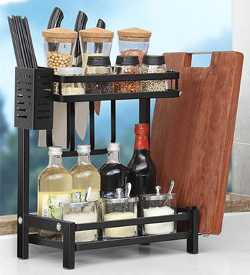2 Layers Countertop Kitchen Rack For Condiment 15inch Height  7inch Width