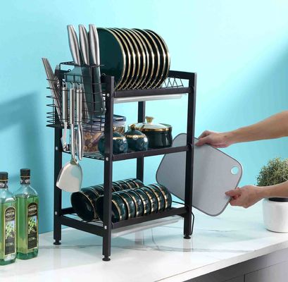 Multi Use Kitchen Stainless Steel Dishes Rack 485x260x590mm Dimension