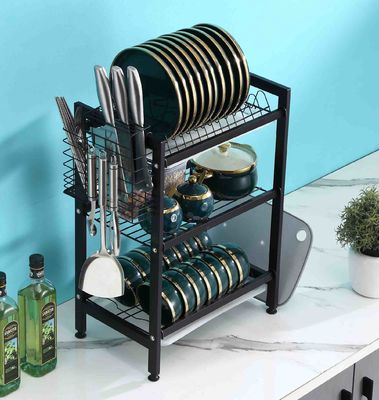 Multi Use Kitchen Stainless Steel Dishes Rack 485x260x590mm Dimension
