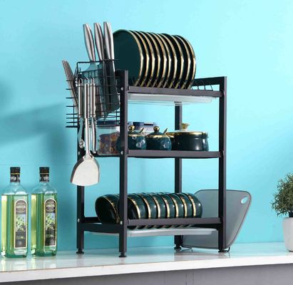 Multi Use Kitchen Stainless Steel Dishes Rack 485x260x590mm Dimension