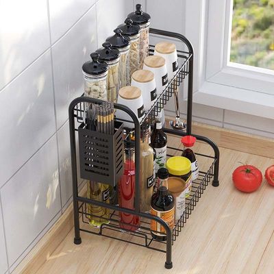 15inch Height Countertop Kitchen Rack 2 Layer 8inch Width Multifunctional