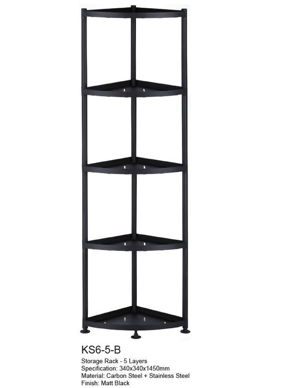 4 Layers Freestanding Kitchen Rack Stainless Steel Waterproof Easy Assembly