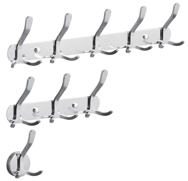 Chrome Plating Silver Stainless Steel Bathroom Towel Hooks Waterproof Multipurpose