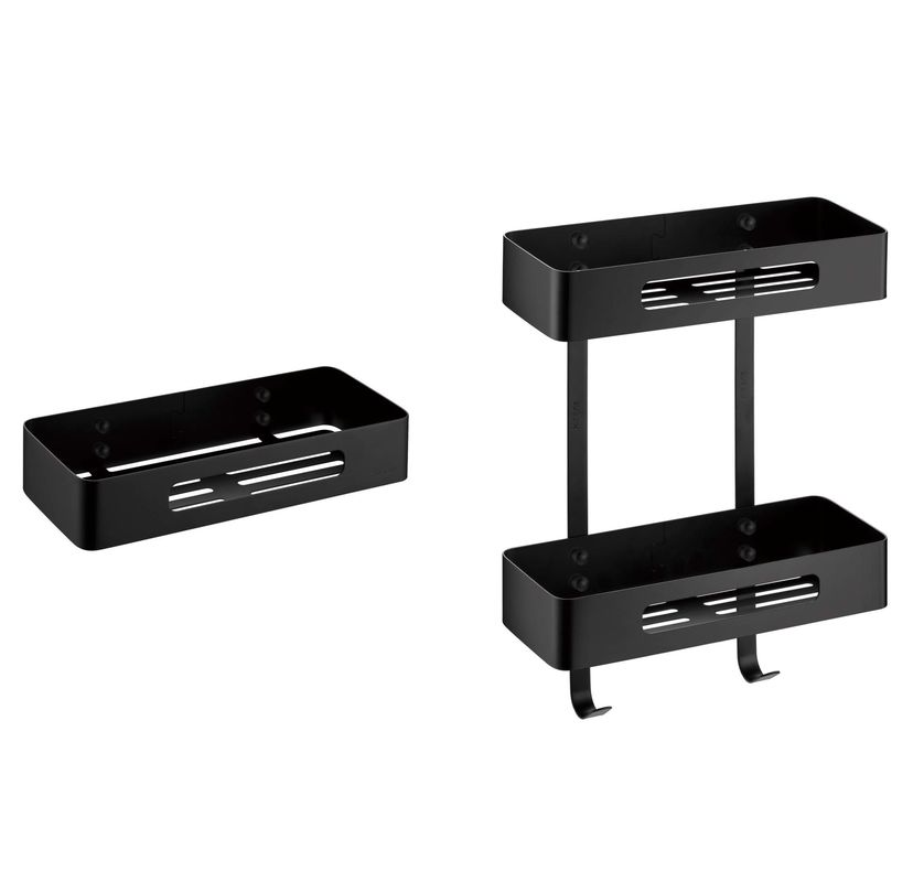 Matte Black Bathroom Shower Caddy , 304 Stainless Steel Shower Shampoo Holder
