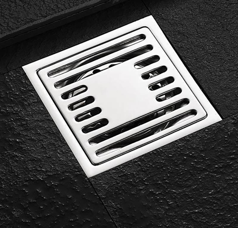 4 Inches Mirror Polished Silver Shower Floor Drain With Removable Filter Hair Sundries Cover