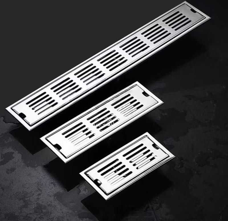 Brush Polishing Floor Drain SS 304 Linear Rectangular Shape For Bathrooms