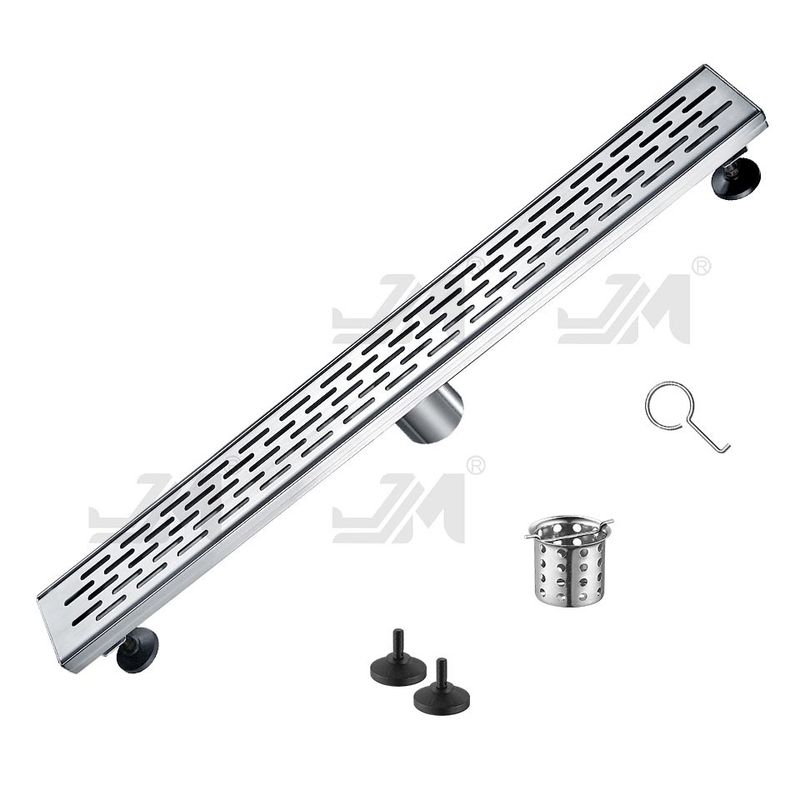 OEM Linear Shower Floor Drain With Hair Strainer Satin Polished Finish