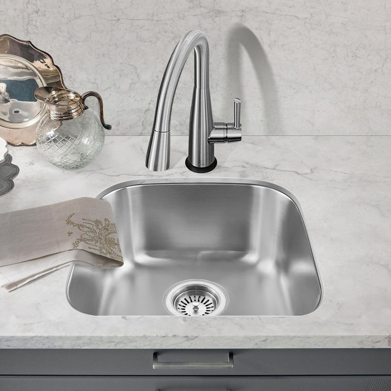 Modern Sus304 Stainless Steel Sink , Undermount Single Bowl Bar Sink 22 Gauge