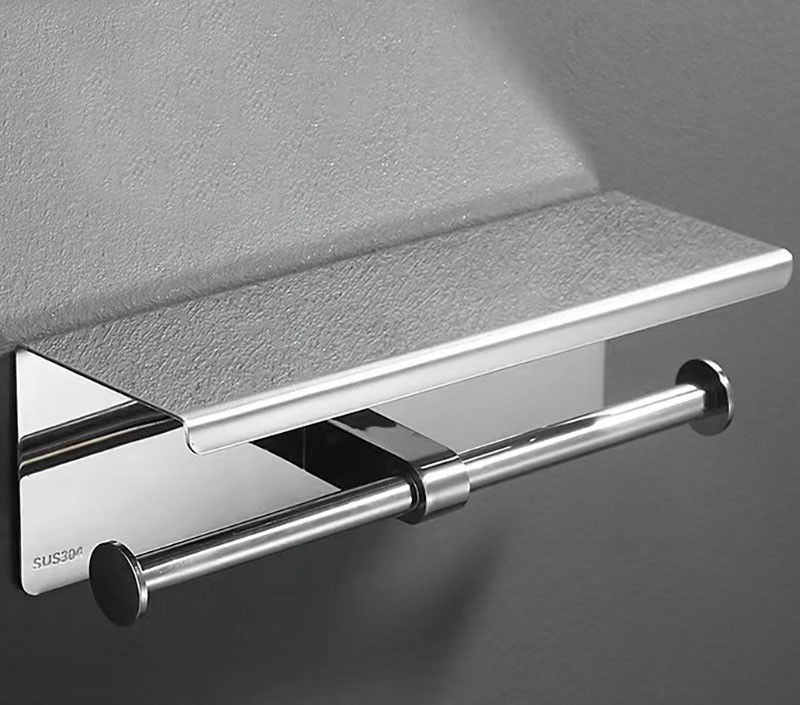 Double Roll Stainless Steel Toilet Paper Dispenser With Brushed Nickel Matte Black Color