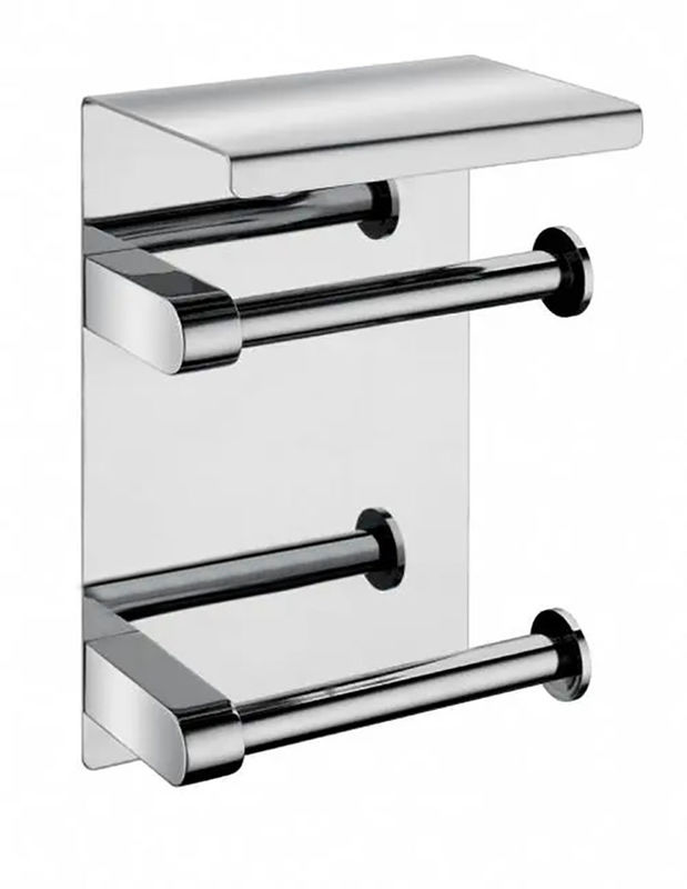 SUS 304 Double Roll Toilet Paper Holder Matte Black Color Multipurpose