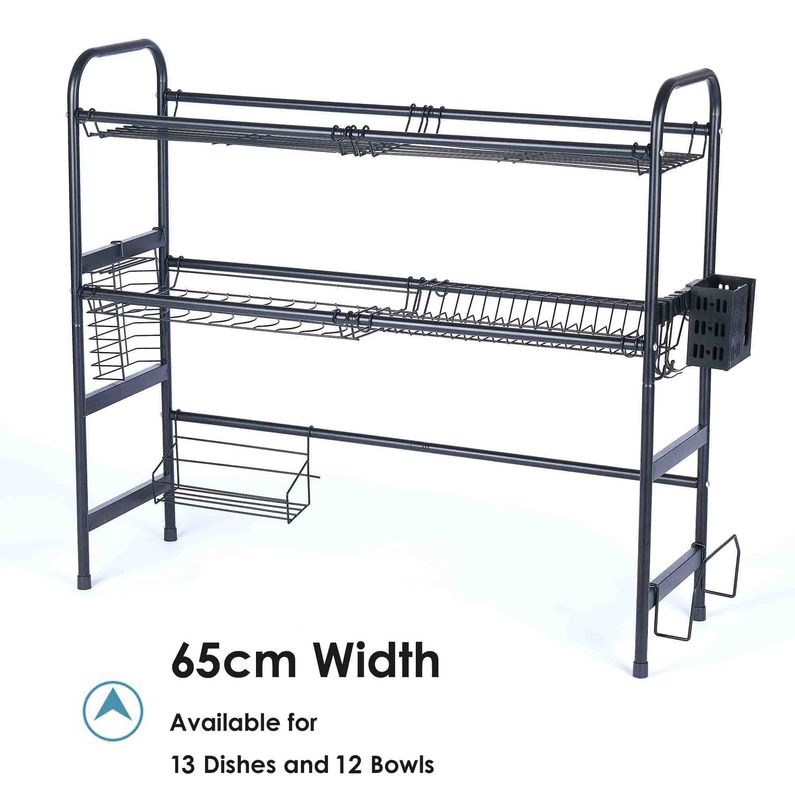 Height 80cm Stainless Steel Over The Sink Drying Rack OEM For Storing Kitchenware