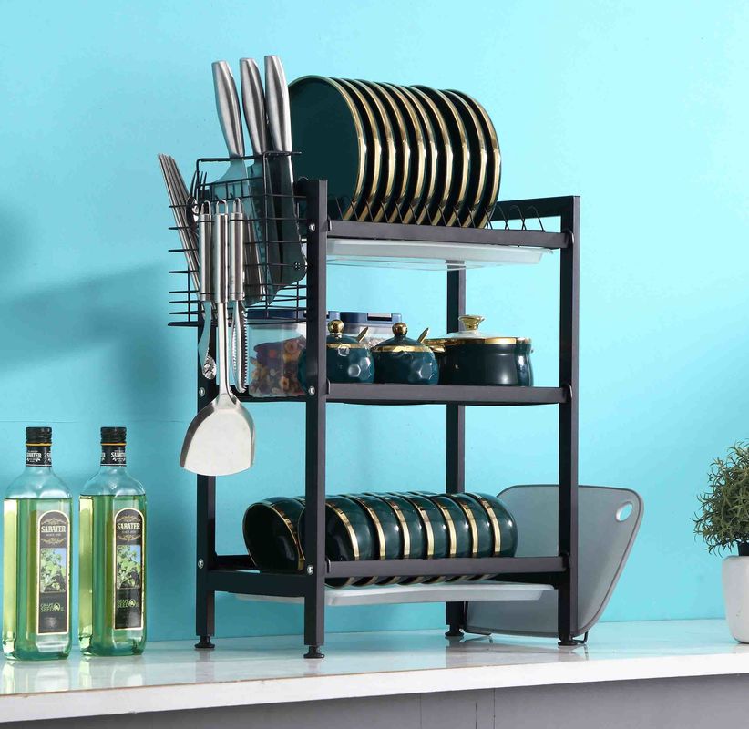 Multi Use Kitchen Stainless Steel Dishes Rack 485x260x590mm Dimension